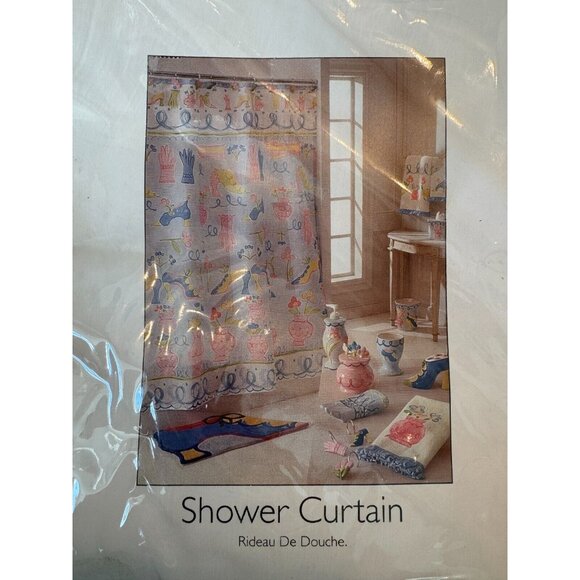 REDUCED NEW GIRL'S Shower Curtain Set - Kids Bath Wastebasket + Curtain + Hooks… - Picture 9 of 15